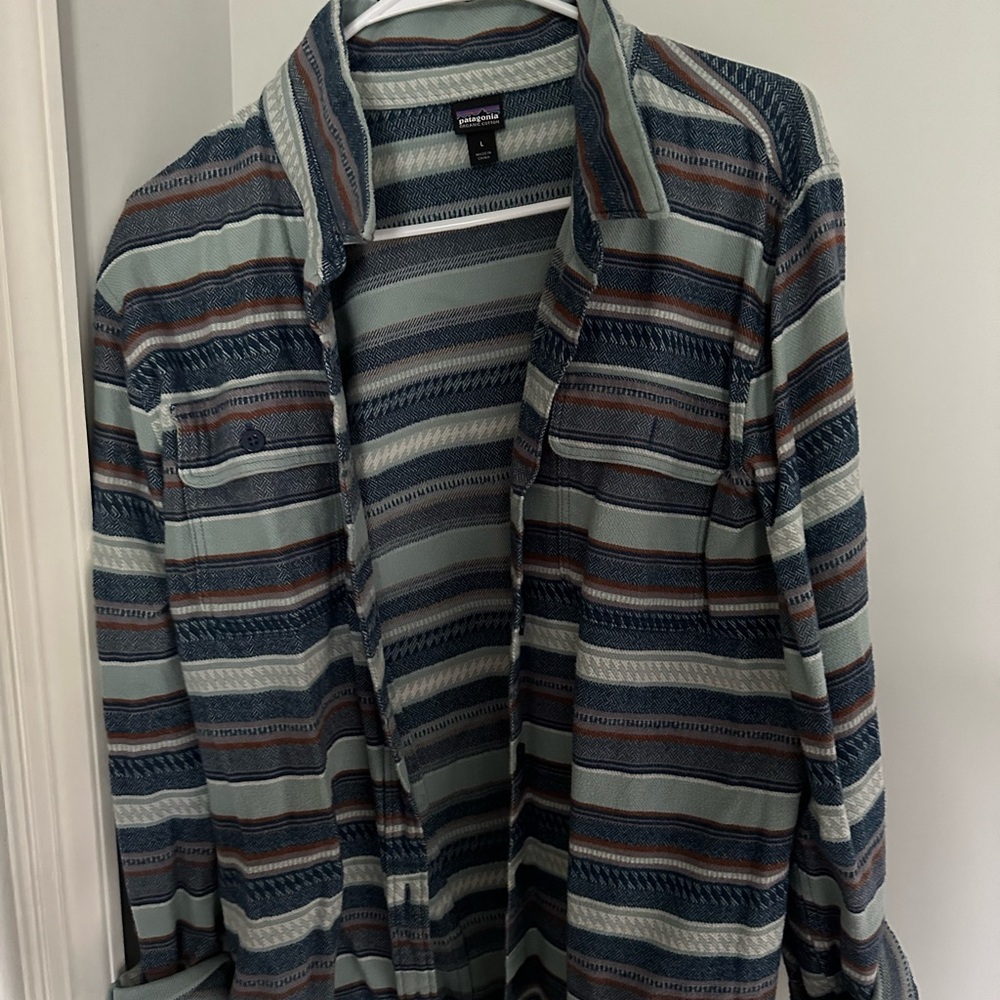 Patagonia Lightweight Shirt Jacket Blue and Brown